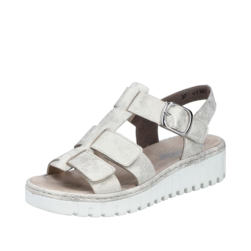 Rieker Damen V1361 Keilsandaletten, Beige, 41 EU von Rieker