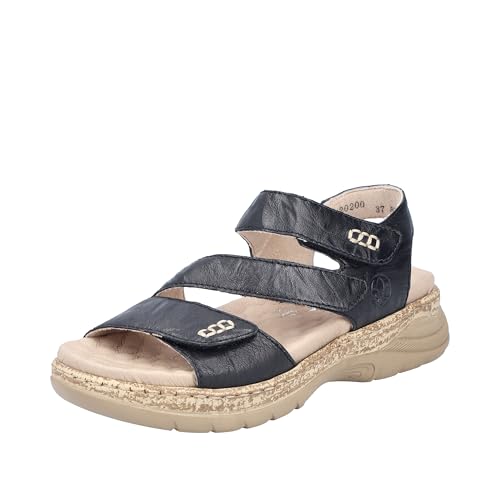 Rieker Damen V2202 Riemchensandalen, Schwarz, 37 EU von Rieker