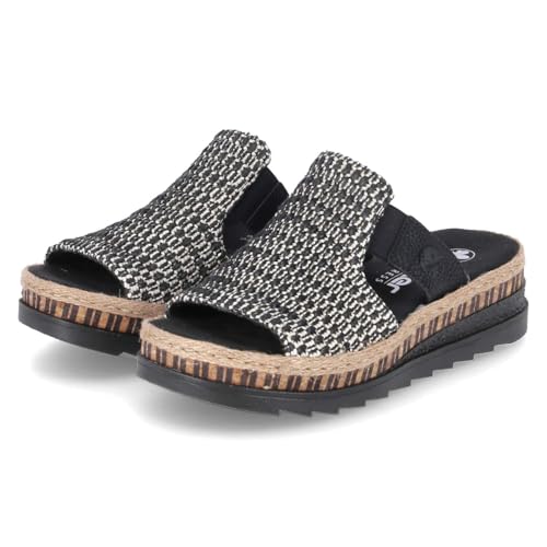Rieker Damen Pantolette in schwarz-Kombi - Gr. 38 Rieker Damen Pantolette in schwarz-Kombi - Gr. 38 von Rieker