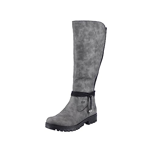 Rieker Damen Winterstiefel 78571, Frauen Stiefel,uebergangsstiefel,uebergangsschuhe,Winterboots,langschaftstiefel,warm,Boots,grau (45),40 EU / 6.5 UK von Rieker