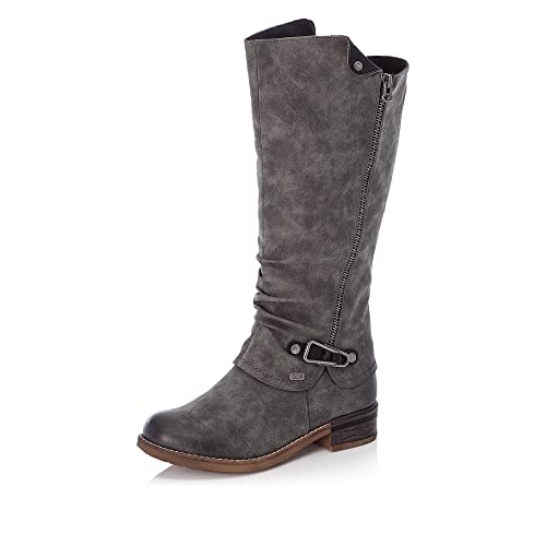 Rieker Damen Winterstiefel 94652, Frauen Stiefel,gefüttert,wasserdicht,Boots,Winterschuhe,uebergangsstiefel,uebergangsschuhe,grau (45),36 EU / 3.5 UK von Rieker