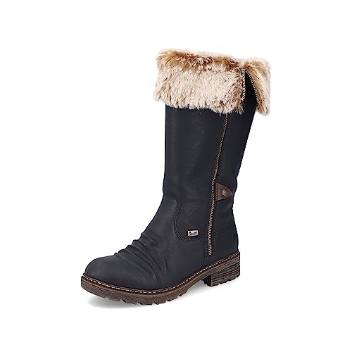 Rieker Damen Winterstiefel Z4751, Frauen Stiefel,uebergangsstiefel,uebergangsschuhe,winterboots,schnürstiefel,warm,tex,schwarz (00),42 EU / 8 UK von Rieker