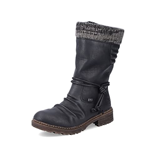 Rieker Damen Winterstiefel Z4755, Frauen Stiefel, wasserabweisend, riekerTEX,uebergangsstiefel,uebergangsschuhe,warm,tex,schwarz (00),38 EU / 5 UK von Rieker
