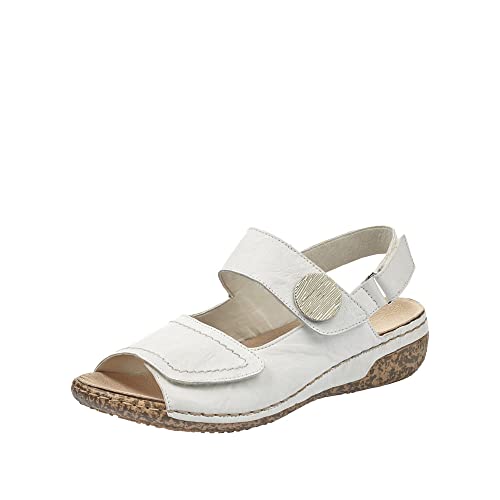 Rieker Damen voorjaar/zomer. V7272 Peeptoe Sandalen, White V7272 80, 38 EU Weit von Rieker