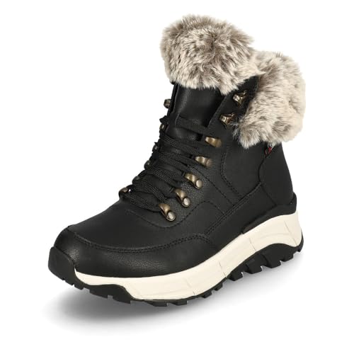 Rieker Evolution Damen Winterstiefel W0063, Frauen Stiefel, lose Einlage, wasserabweisend, riekerTEX,Fellstiefel,warm,schwarz (00),37 EU / 4 UK von Rieker