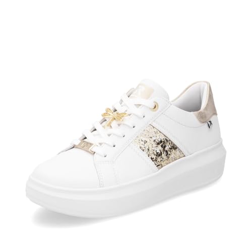 Rieker Damen Low-Top Sneaker W1202, Frauen Halbschuhe, lose Einlage,Sportschuhe,Freizeitschuhe,Turnschuhe,Laufschuhe,Weiss Kombi (82),42 EU / 8 UK von Rieker