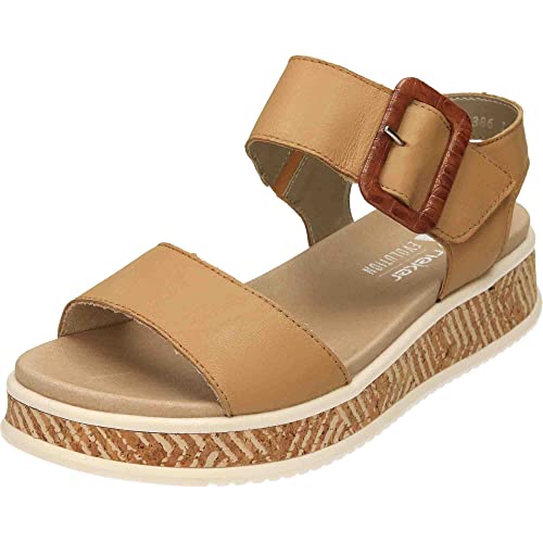 Rieker Evolution Damen Sandaletten W0800, Frauen Sandalen,offene,Schuhe,Strandschuhe,Sommersandalen,bequem,flach,Sommerschuhe,beige (60),39 EU / 6 UK von Rieker