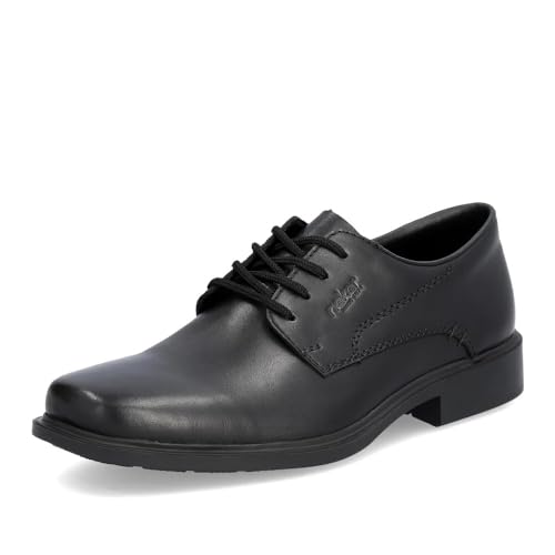 Rieker Gibson B0001-00 Herren-Schnürschuhe aus Leder, weite Passform, Schwarz, UK-Schuhgrößensystem, Erwachsene, Herren, numerisch, breit, Größe 43 von Rieker