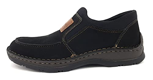 Rieker Herren 05352-03 Obermaterial Leder Slipper, Schwarz (Schwarz/Mogano/Schwarz 03), 40 EU von Rieker
