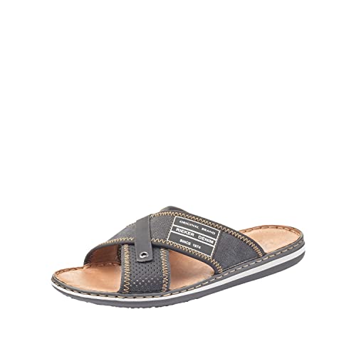 Rieker Herren 21064-01 Pantoletten, Schwarz (Schwarz/Anthrazit 01), 46 EU von Rieker