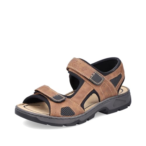 Rieker Herren Klassische Sandalen 26156, Männer Sandalen,offene Schuhe,Strandschuhe,Sandaletten,klettsandalen,bequem,braun Kombi (25),41 EU / 7.5 UK von Rieker