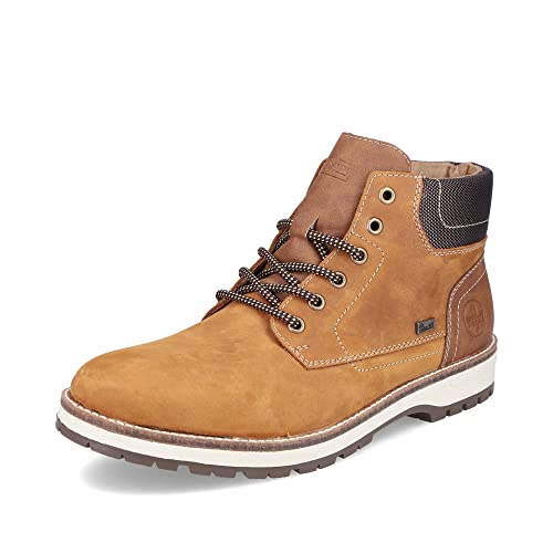 Rieker Herren Schnürstiefeletten F3934, Männer Stiefeletten,uebergangsstiefel,Chukka Boots,schnürboots,wasserdicht,gelb Kombi (68),42 EU / 8 UK von Rieker