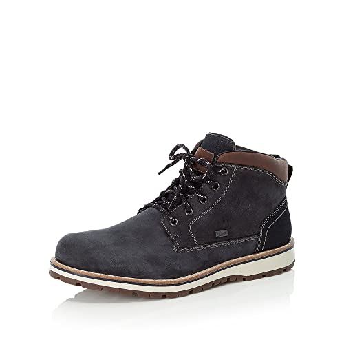 Rieker Herren Schnürstiefeletten F8410, Männer Stiefeletten,Chukka Boots,schnürboots,wasserdicht,tex,Boots,Stiefel,Bootee,blau (16),40 EU / 6.5 UK von Rieker