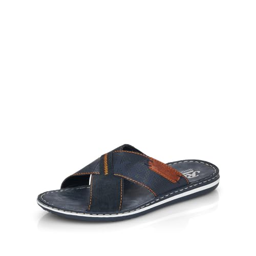 Rieker Herren Pantoletten 21098, Männer Slipper,Backless Slipper,Gartenschuhe,Sommerschuhe,sommerclogs,Sandalen,Slides,Mules,blau (14),41 EU / 7.5 UK von Rieker