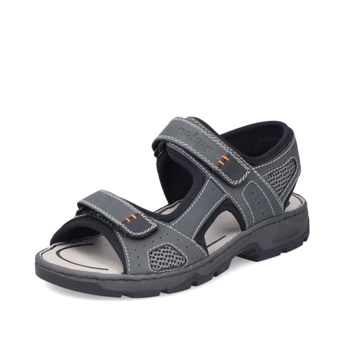 Rieker Herren Klassische Sandalen 26156, Männer Sandalen,sandaletten,klettsandalen,bequem,sommerschuhe,freizeitschuhe,grau (47),46 EU / 11 UK von Rieker