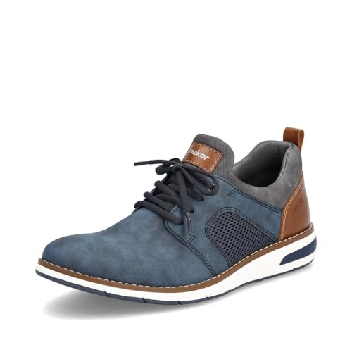 Rieker Herren Low-Top Sneaker 11351, Männer Halbschuhe,Laufschuhe,schnürschuhe,schnürer,straßenschuhe,Strassenschuhe,blau (14),43 EU / 9 UK von Rieker