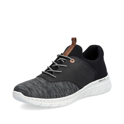 Rieker Herren Low-Top Sneaker 13150, Männer Halbschuhe,Freizeitschuhe,Laufschuhe,schnürschuhe,schnürer,Plateausohle,schwarz (00),45 EU / 10.5 UK von Rieker