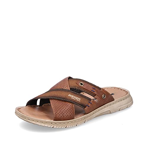 Rieker Herren Pantoletten 21384, Männer Slipper,Sommerschuhe,sommerclogs,Sandalen,Freizeitschuhe,Schlupfschuhe,schluepfschuhe,braun (25),43 EU / 9 UK von Rieker