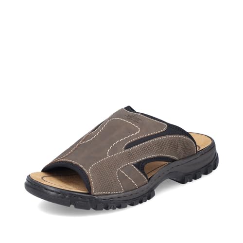 Rieker Herren Pantoletten 25093, Männer Slipper,Sandalen,Freizeitschuhe,Schlupfschuhe,schluepfschuhe,Slides,Slip-ons,braun (25),43 EU / 9 UK von Rieker