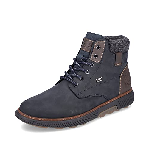 Rieker Herren Schnürstiefeletten B3343, Männer Stiefeletten,lose Einlage,Chukka Boots,schnürboots,Stiefel,Bootee,blau Kombi (15),43 EU / 9 UK von Rieker