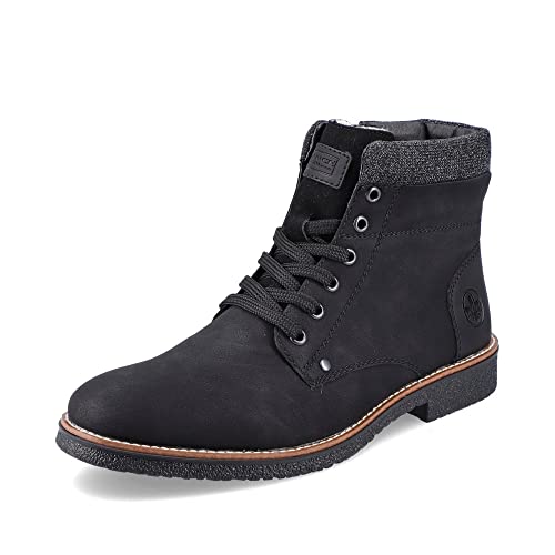 Rieker Herren Schnürstiefeletten 33640| Männer Stiefeletten|Chukka Boots|schnürboots|Boots|Stiefel|Bootee|Booties|schwarz (01)|44 EU / 9.5 UK von Rieker