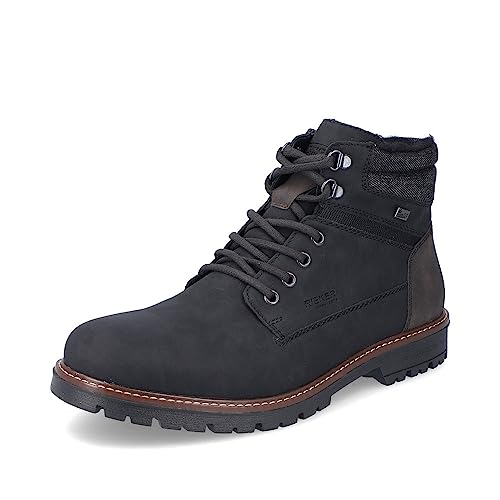 Rieker Herren Schnürstiefeletten F3611, Männer Stiefeletten,halbstiefel,kurzstiefel,uebergangsschuhe,uebergangsstiefel,schwarz (00),43 EU / 9 UK von Rieker