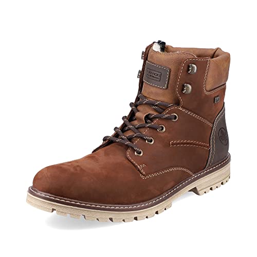 Rieker Herren Schnürstiefeletten F3613, Männer Stiefeletten, wasserabweisend, riekerTEX,chukka boots,schnürboots,boots,braun (22),47 EU / 12 UK von Rieker