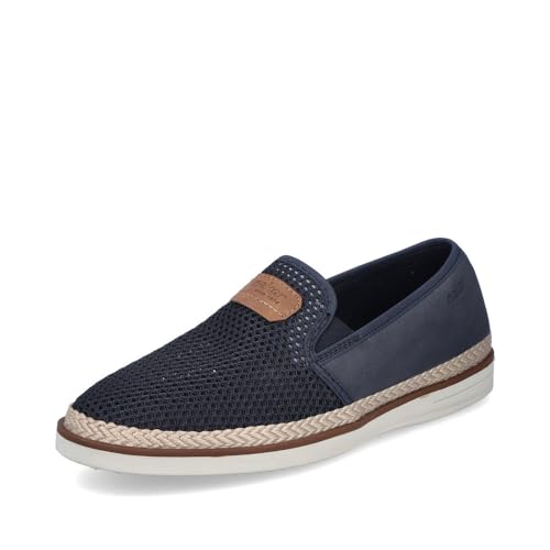 Rieker Herren Slipper B2366, Männer Slip On,schluepfschuhe,Slip-ons,freitzeitschuhe,offener einschlupf,Mokassins,Halbschuhe,blau (14),47 EU / 12 UK von Rieker