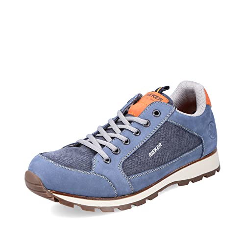 Rieker Herren Sneaker B5700, Männer Schnürhalbschuhe,lose Einlage,Strassenschuhe,lace-up,Shoes,Low-tie,schnürschuhe,schnürer,blau (12),42 EU / 8 UK von Rieker