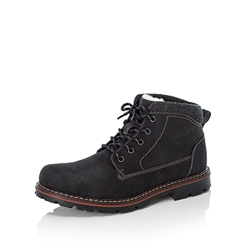 Rieker Herren Schnürstiefeletten 37730, Männer Stiefeletten,halbstiefel,Kurzstiefel,uebergangsschuhe,uebergangsstiefel,schwarz (00),43 EU / 9 UK von Rieker