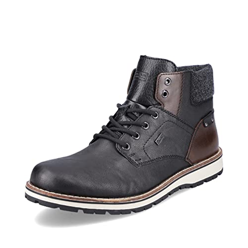 Rieker Herren Winterstiefel 38434, Männer Stiefel,halbschaftstiefel,gefüttert,winterstiefel,winterschuhe,schwarz kombi (00),43 EU / 9 UK von Rieker