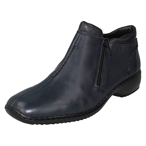 Rieker L3882-15 Pazifik Leather Womens Zip Up Ankle Boots 40 Pazifik von Rieker
