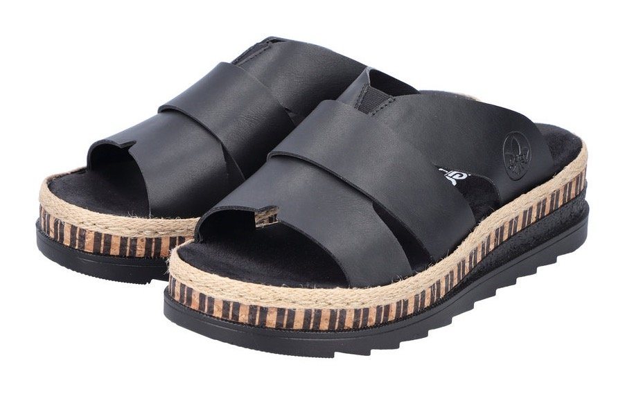 Rieker Pantolette, Keilabsatz, Sommerschuh, Schlappen mit Juteumrahmung Rieker Pantolette, Keilabsatz, Sommerschuh, Schlappen mit Juteumrahmung von Rieker