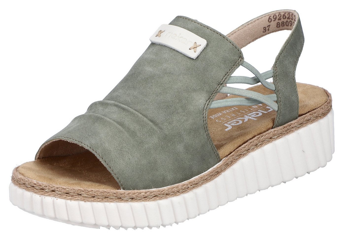 Rieker Plateausandale, Keilsandalette, Sommerschuh mit Juterahmen an der Laufsohle von Rieker