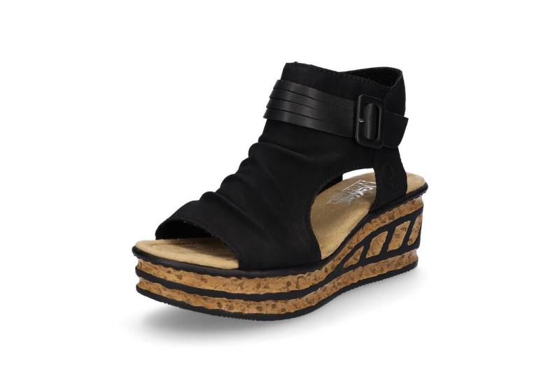 Rieker Rieker Damen Keilsandalette schwarz Sandale von Rieker