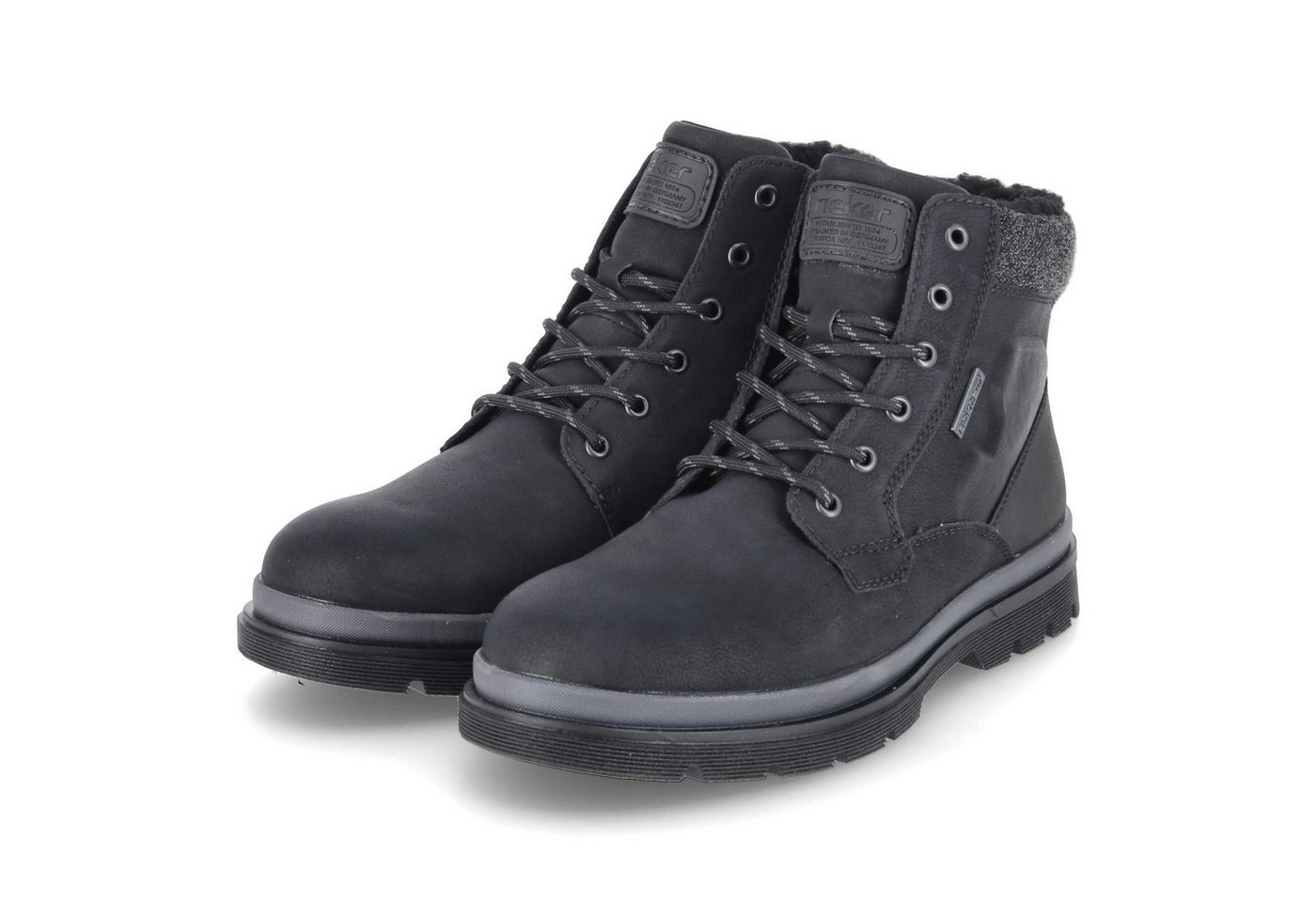 Rieker Rieker - male - F7010-00 - Kunstleder - schwarz Schnürstiefel von Rieker