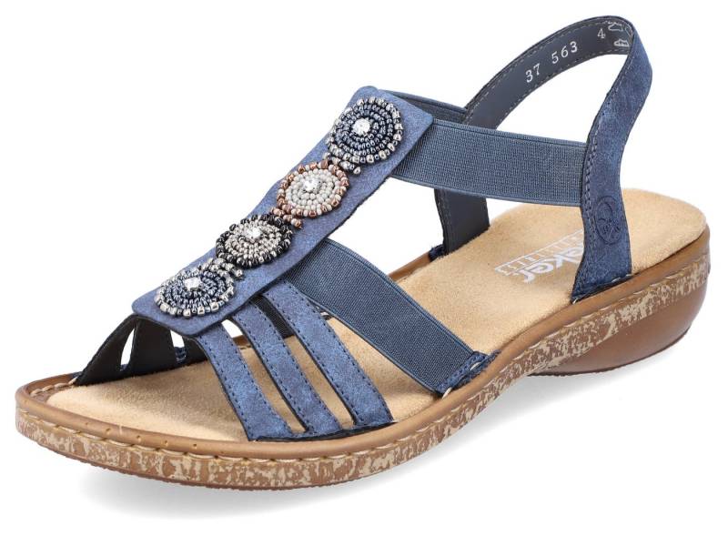 Rieker Riemchensandale, Sommerschuh, Sandalette, Keilabsatz, mit Zierperlen besetzt Rieker Riemchensandale, Sommerschuh, Sandalette, Keilabsatz, mit Zierperlen besetzt von Rieker