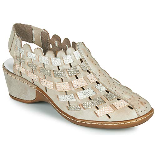 Rieker Roberto Sandalen/Sandaletten Femmes Silbern - 39 - Sandalen/Sandaletten von Rieker