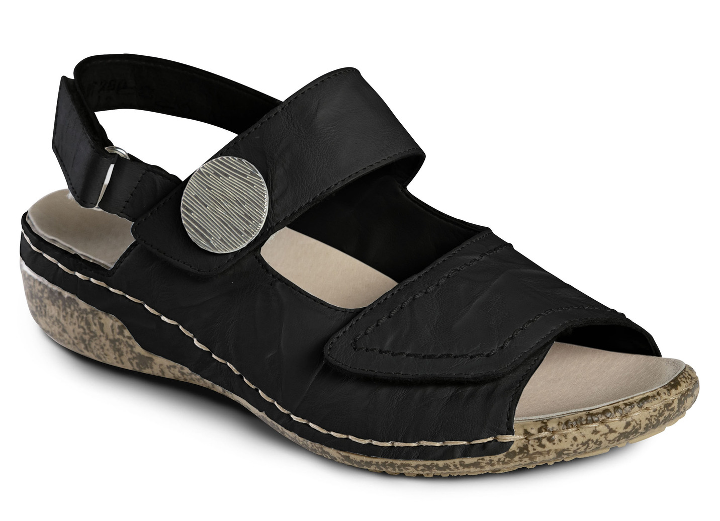 Rieker Sandale mit auffälligem Metallschmuck, Schwarz, Größe 37 von Rieker