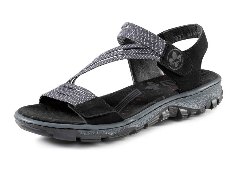 Rieker, sportliche Damen-Sandalen, mit zwei Klettspangen, Schwarz, Größe 38 von Rieker