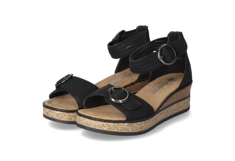 Rieker Rieker 63780-00 Damen Synthetik schwarz Sandalette von Rieker