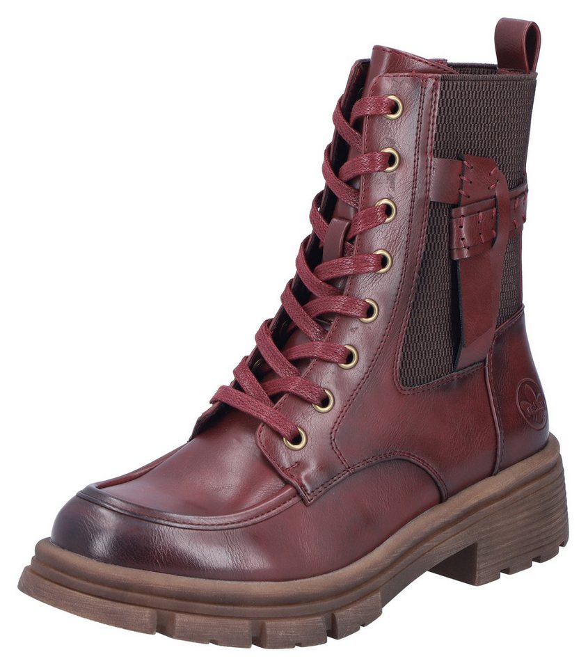Rieker Schnürboots Schnürstiefelette, Herbstboots, Profilsohle, Blockabsatz, mit Stretch von Rieker