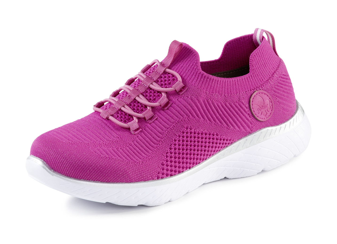 Rieker Sneaker aus dehnbarem Strickmaterial, Pink, Größe 39 von Rieker