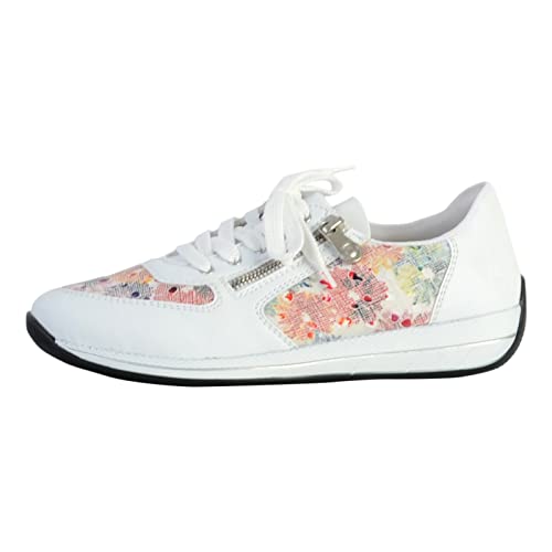 Rieker Sneaker mit Reißverschluss, Leder, N111, Weiß, mehrfarbig, 37 EU von Rieker