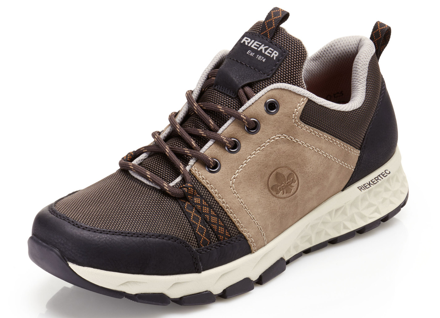 Rieker Sneaker mit Schnürung, Taupe-Braun-Schwarz, Größe 43 von Rieker