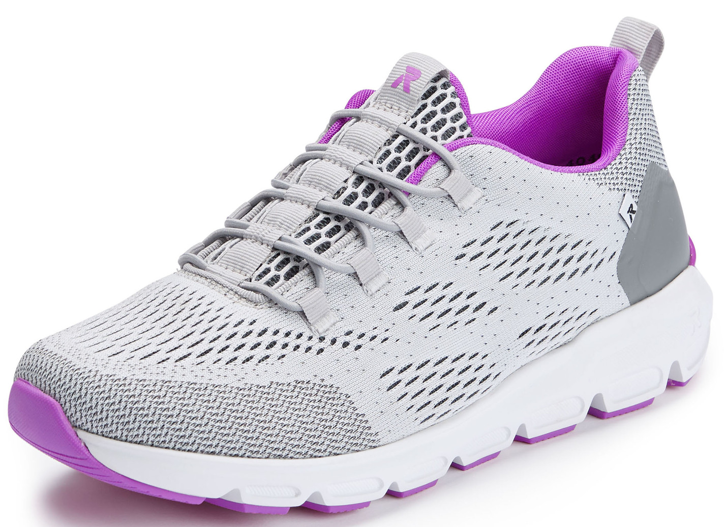 Rieker Sneaker mit elastischer Zierschnürung, Grau-Pink, Größe 36 von Rieker