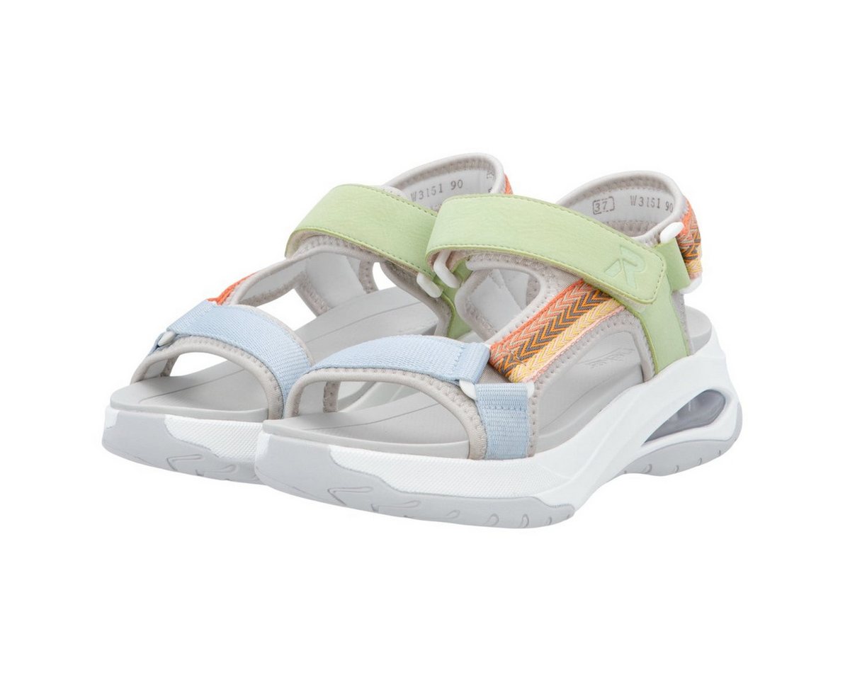 Rieker W3151 bunt/weiss Damen Sandale von Rieker