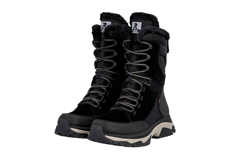 Rieker W3972-00 (Schnürstiefel mit Innenfutter, sehr warm) schwarz Damen Winterstiefel von Rieker
