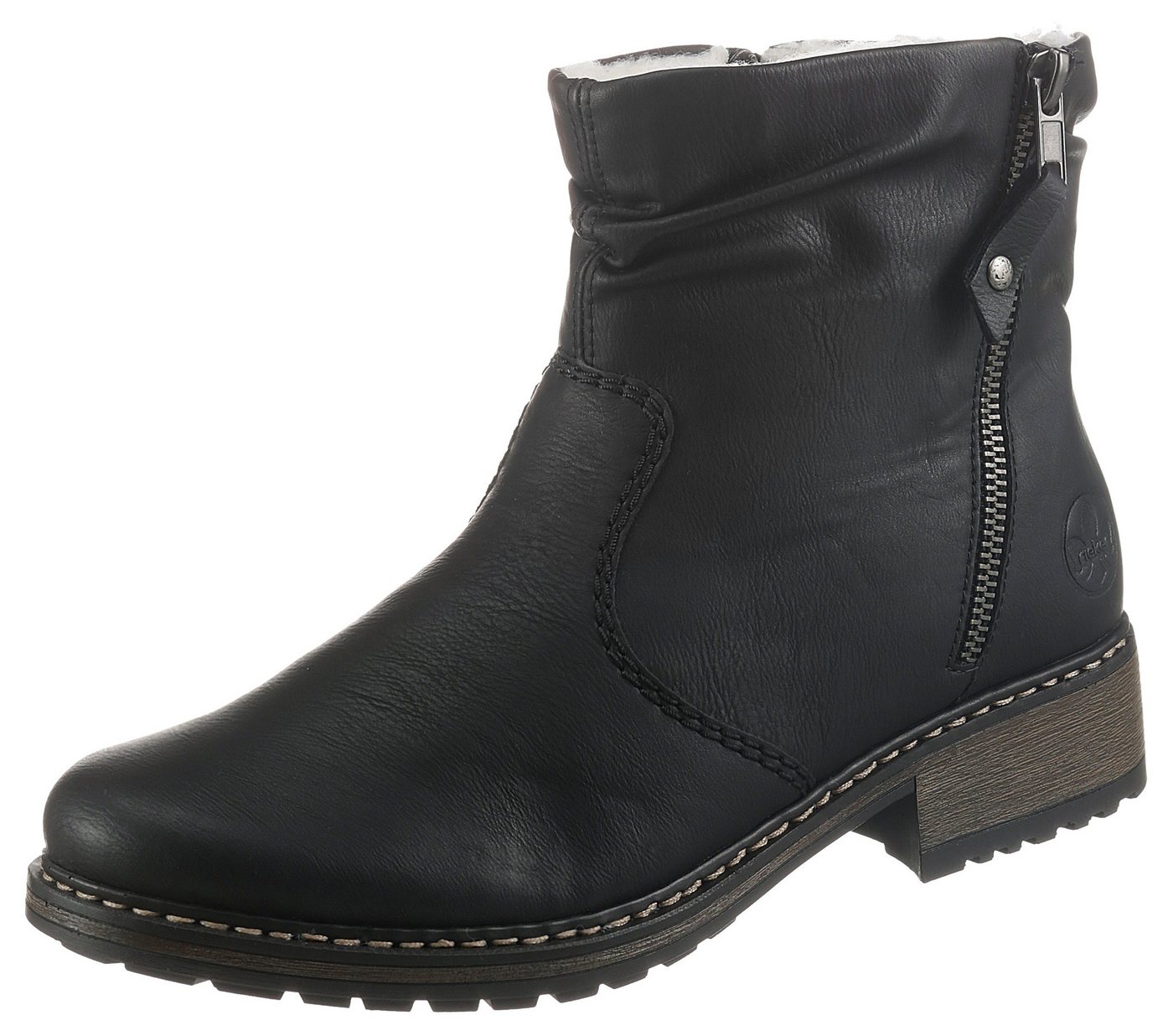 Rieker Winterstiefelette, Winterboots, Blockabsatz, Profilsohle, mit Zierreißverschluss außen Rieker Winterstiefelette, Winterboots, Blockabsatz, Profilsohle, mit Zierreißverschluss außen von Rieker