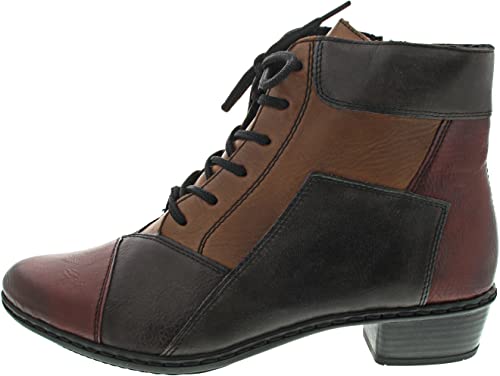 Rieker Winterboots Damen Bunt Synthetik Reißverschluss, Schnürung Rot, Braun 38 von Rieker